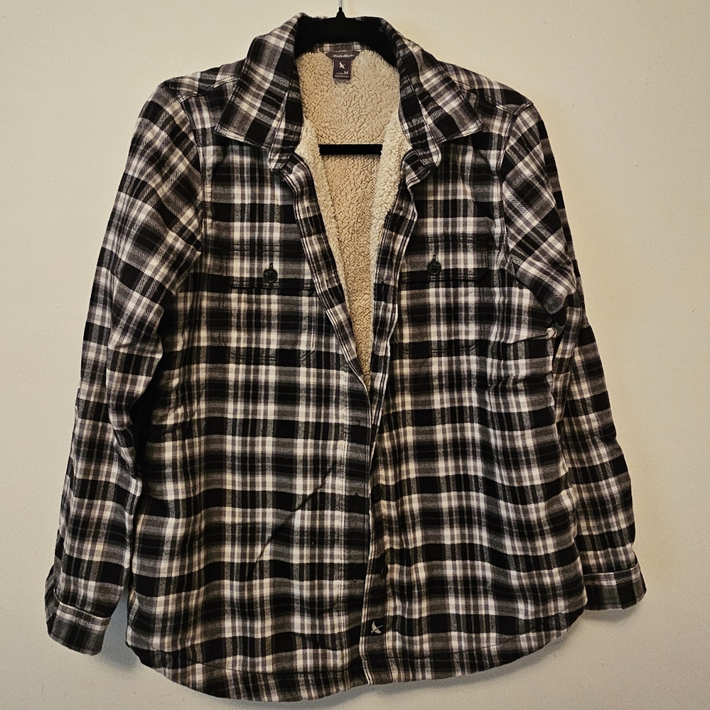 Eddie Bauer sherpa lined shacket